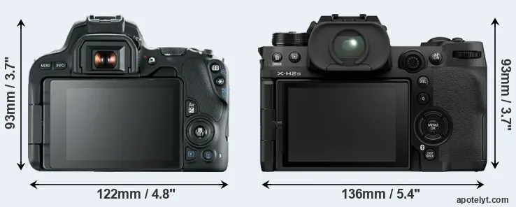 Comparison 200D or X-H2S rear