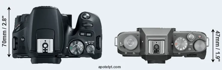Compare 200D versus X-T100 top
