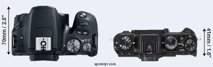 Compare 200D versus X-T20 top