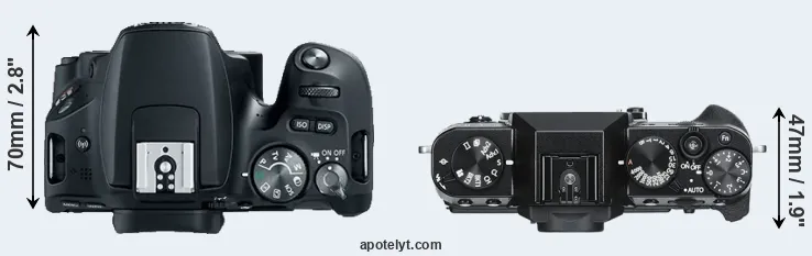Compare 200D versus X-T30 top