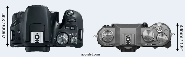Compare 200D versus X-T50 top