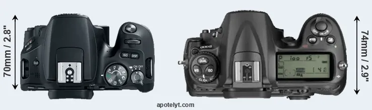 Compare 200D versus D300 top