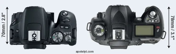 Compare 200D versus D70 top