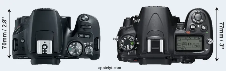 Compare 200D versus D7000 top