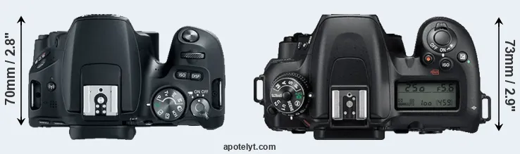 Compare 200D versus D7500 top