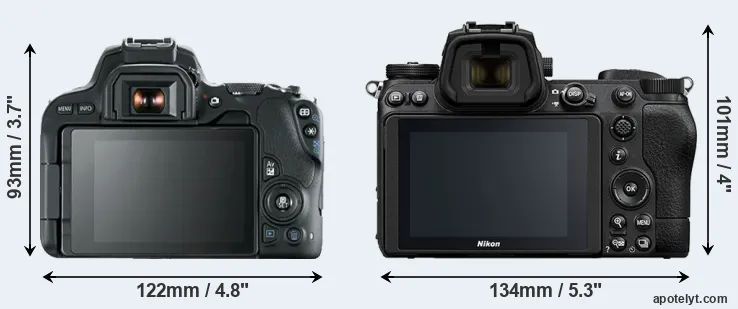 Comparison 200D or Z6 II rear