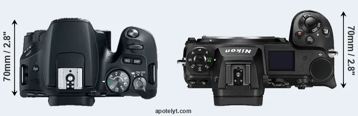 Compare 200D versus Z7 II top