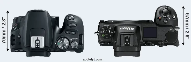 Compare 200D versus Z7 top