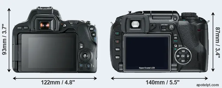 Comparison 200D or E-330 rear