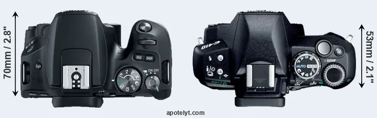 Compare 200D versus E-410 top