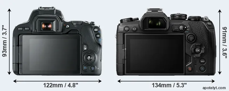 Comparison 200D or E-M1 III rear