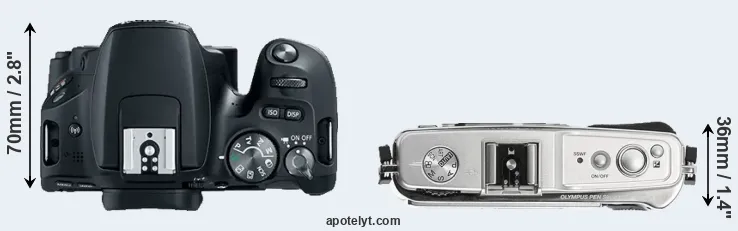 Compare 200D versus E-P1 top