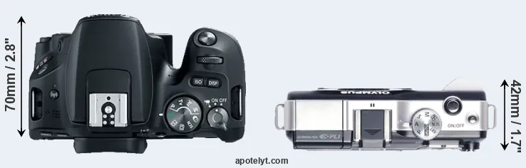 Compare 200D versus E-PL1 top