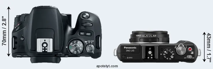 Compare 200D versus LX5 top