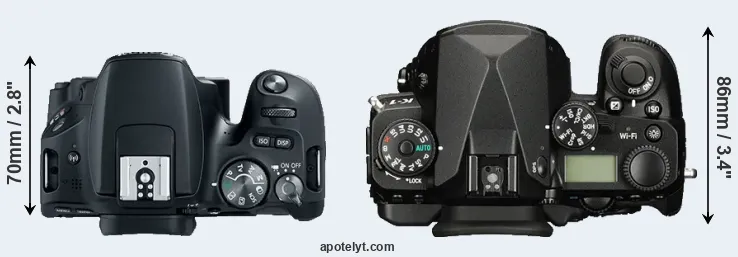 Compare 200D versus K-1 top