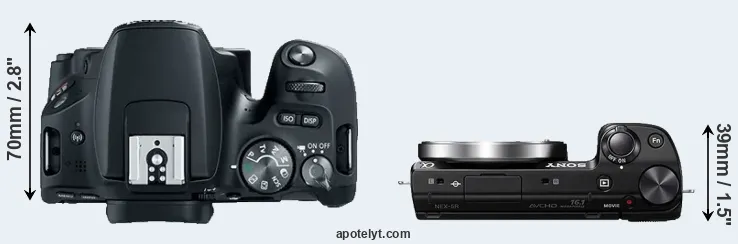 Compare 200D versus NEX-5R top