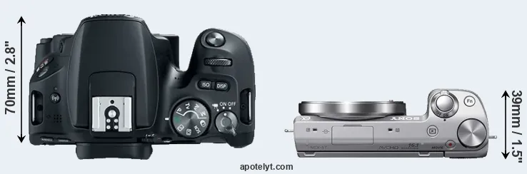 Compare 200D versus NEX-5T top