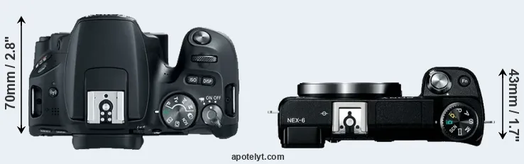 Compare 200D versus NEX-6 top