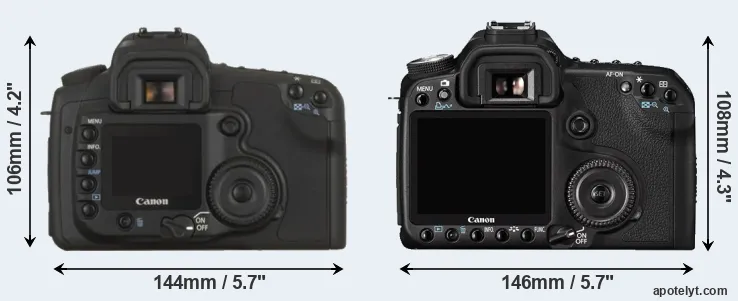 Comparison 20D or 50D rear