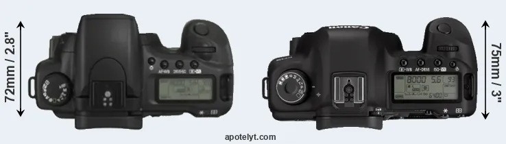 Compare 20D versus 5D Mark II top