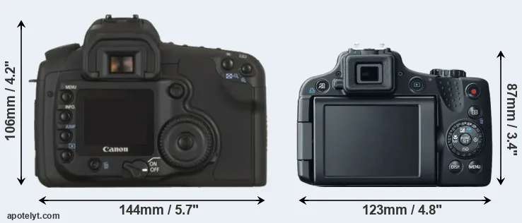 Comparison 20D or SX50 rear