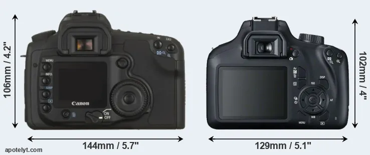 Comparison 20D or T100 rear