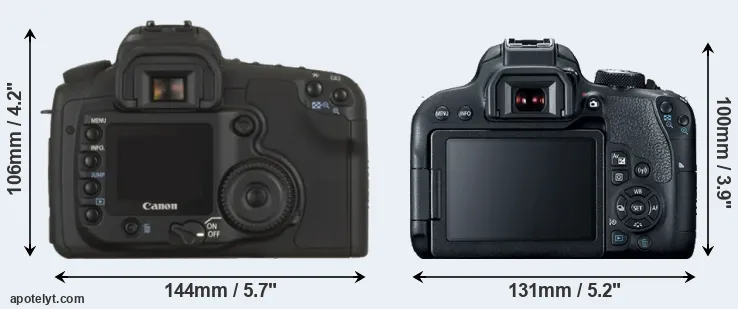 Comparison 20D or T7i rear