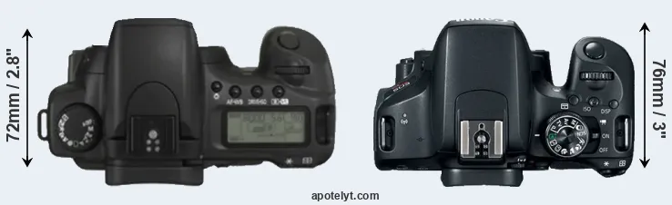 Compare 20D versus T7i top