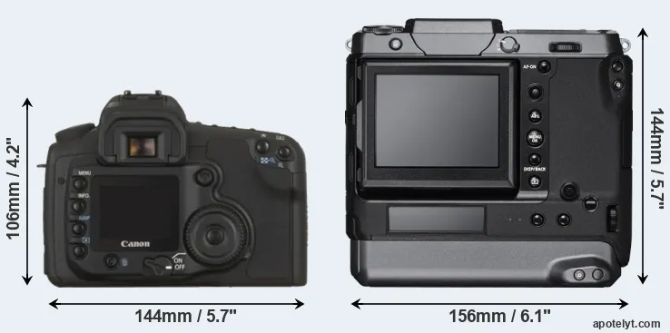 Comparison 20D or GFX 100 rear