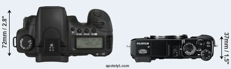 Compare 20D versus X-E2 top