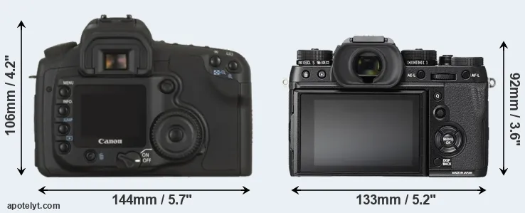 Comparison 20D or X-T2 rear