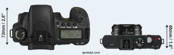 Compare 20D versus D-LUX 6 top
