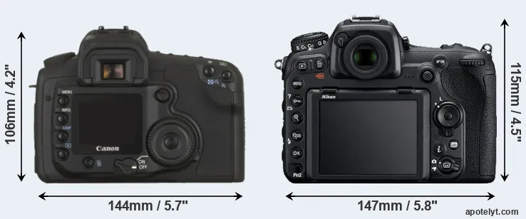 Comparison 20D or D500 rear