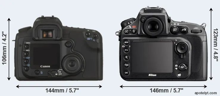 Comparison 20D or D800 rear