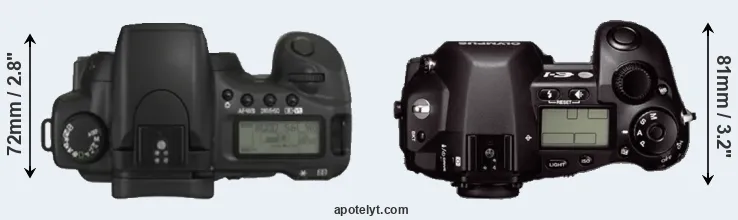 Compare 20D versus E-1 top