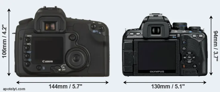 Comparison 20D or E-600 rear