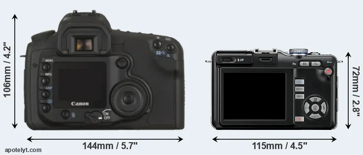 Comparison 20D or E-PL1 rear