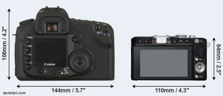 Comparison 20D or E-PL3 rear