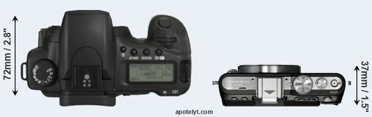 Compare 20D versus E-PL3 top