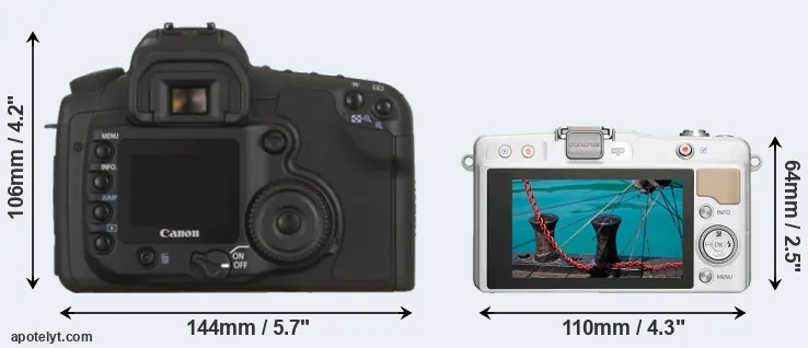 Comparison 20D or E-PM2 rear