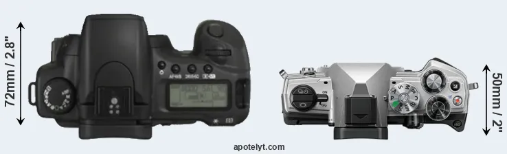 Compare 20D versus OM-5 top