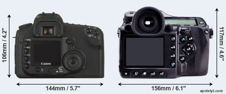 Comparison 20D or 645D rear