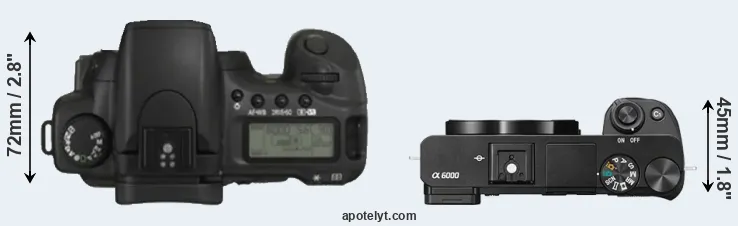 Compare 20D versus A6000 top