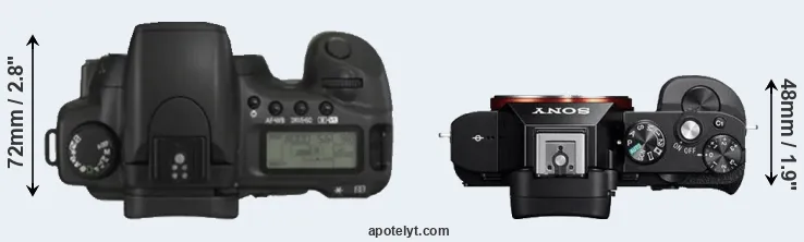 Compare 20D versus A7 top