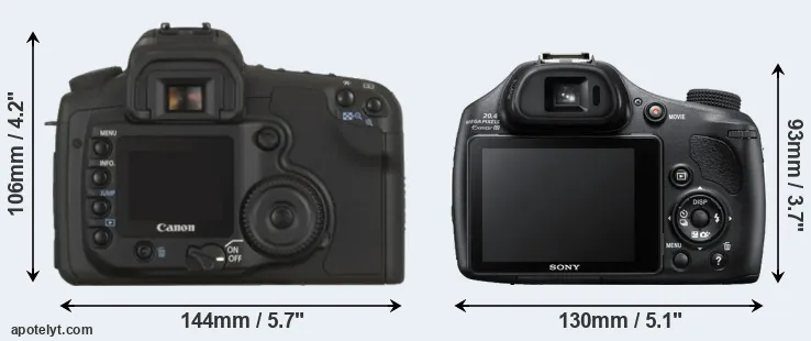 Comparison 20D or HX400V rear