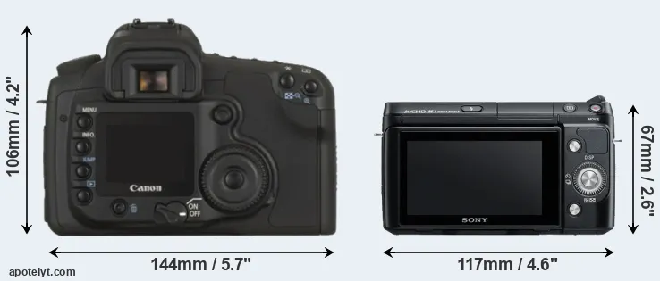 Comparison 20D or NEX-F3 rear