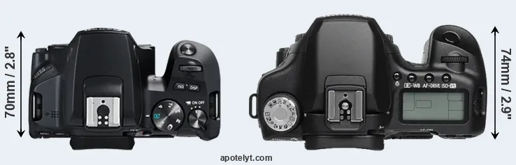 Compare 250D versus 50D top