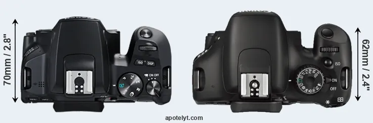 Compare 250D versus 550D top