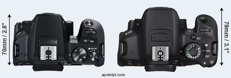 Compare 250D versus 650D top