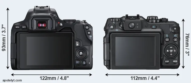 Comparison 250D or G12 rear